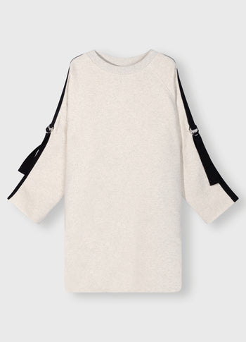 belted raglan dress | soft white melee