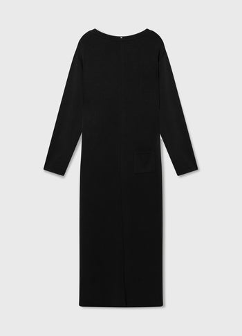 longsleeve maxi dress scuba | black