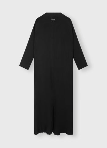 standing collar maxi dress | black