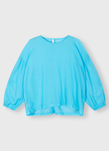 balloon sleeve blouse | laguna blue