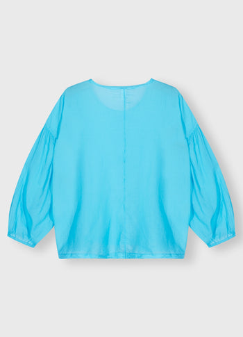 balloon sleeve blouse | laguna blue