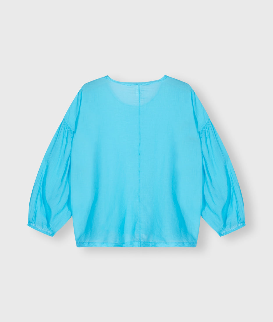 balloon sleeve blouse | laguna blue