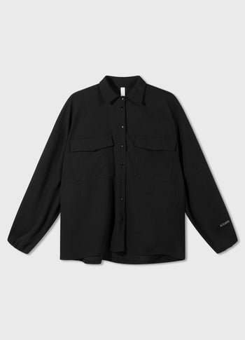 overshirt crepe | black