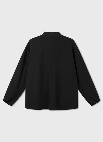 overshirt crepe | black