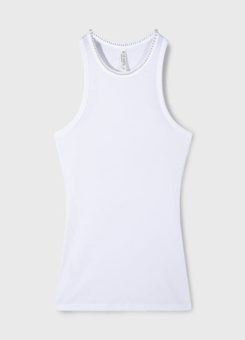 the tank top pearls | white