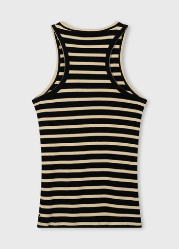 tank top rib stripes | black/light latte