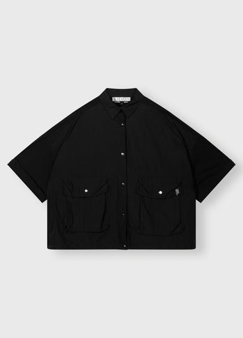 oversized utility shirt | black