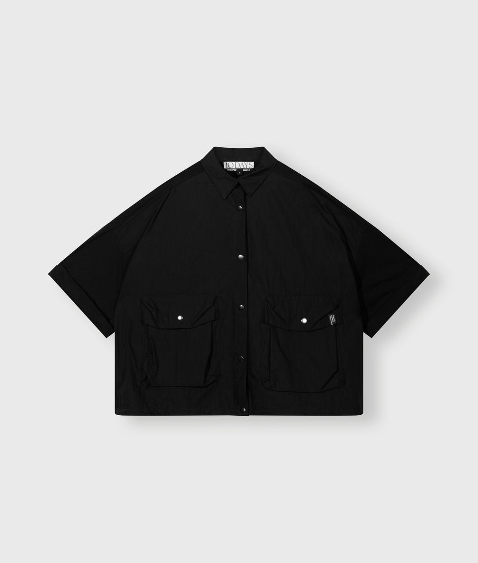 oversized utility shirt | black