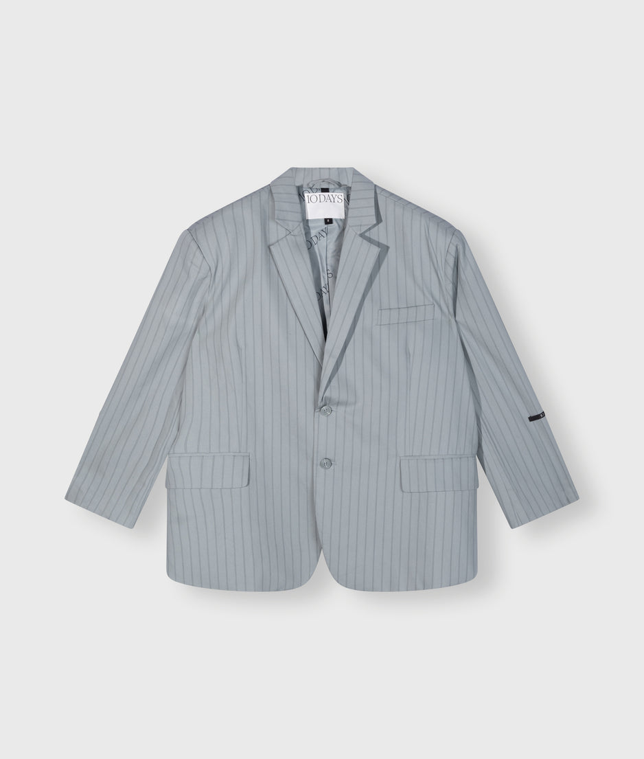 oversized pinstripe blazer | graphite