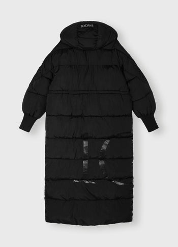 long puffer jacket | black