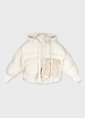 short puffer jacket | light natural