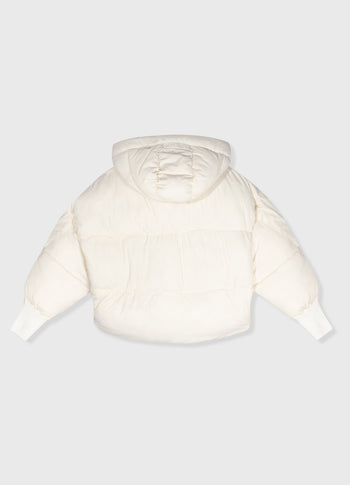 short puffer jacket | light natural