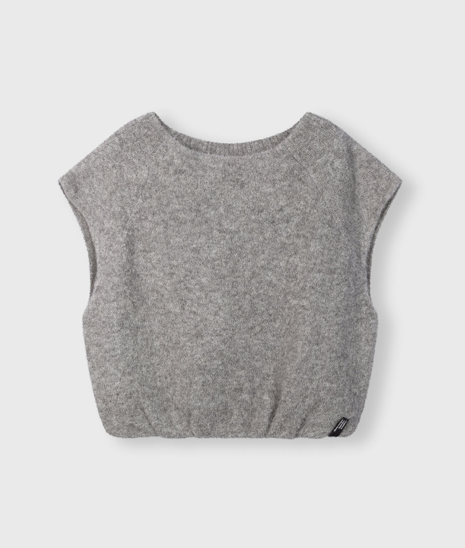 balloon knit sleeveless | grey melee