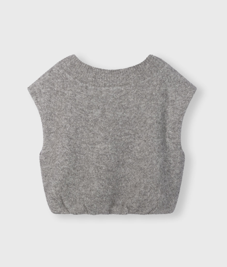 balloon knit sleeveless | grey melee