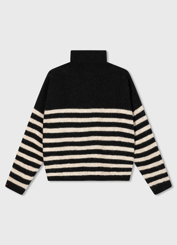 coll sweater knit stripes | black/light latte