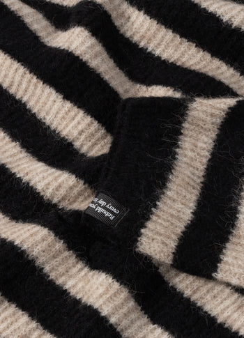 coll sweater knit stripes | black/light latte