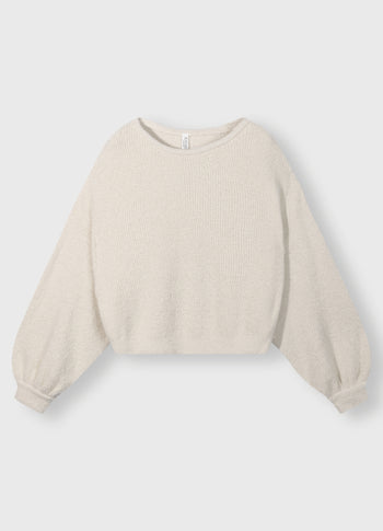 boucle knit sweater | light natural