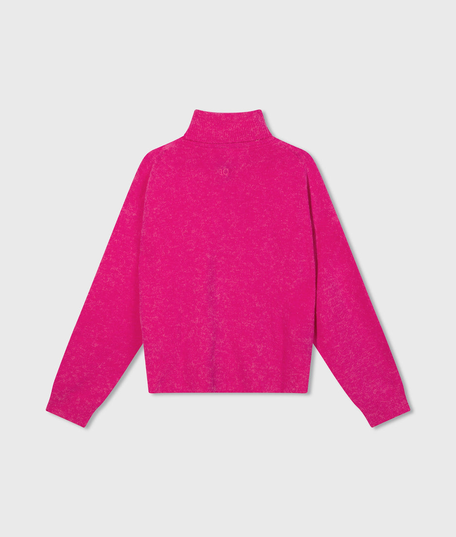 coll sweater soft knit | bright pink