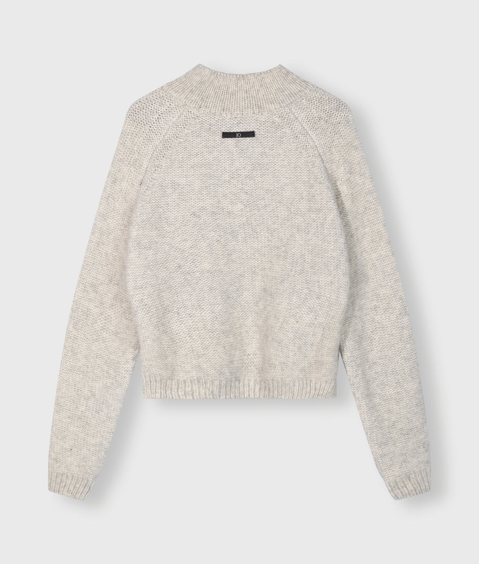 polo knit sweater | light grey melee