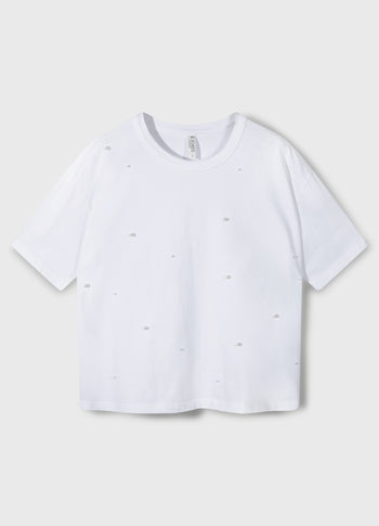 the tee pearls | white