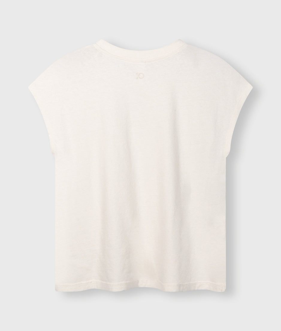 short sleeve tee linen | ecru