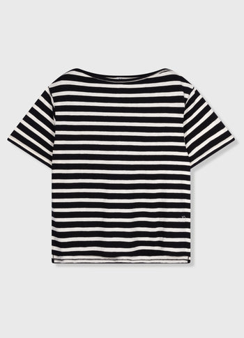 short sleeve tee stripes | black/light natural