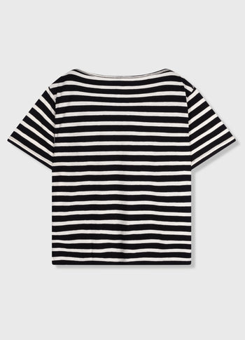 short sleeve tee stripes | black/light natural