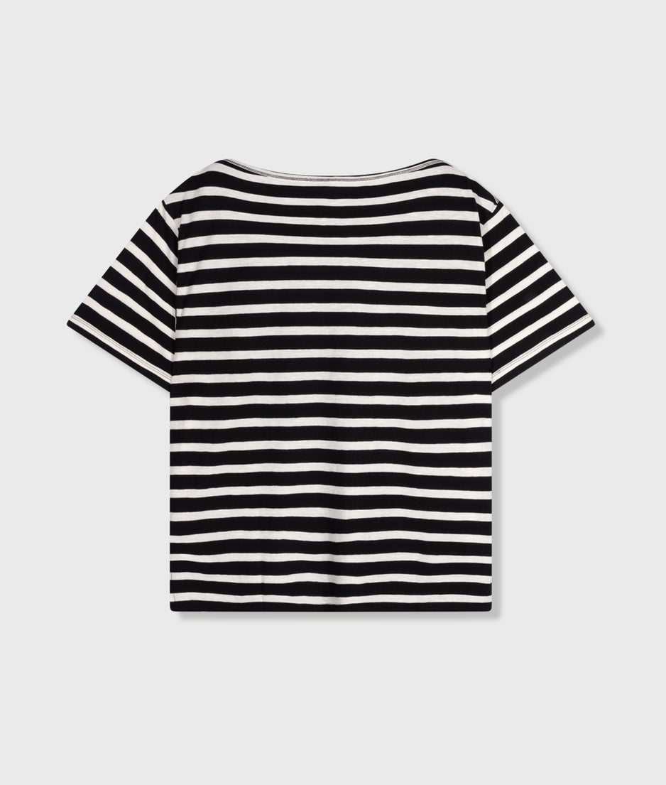 short sleeve tee stripes | black/light natural