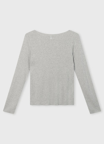 boatneck longsleeve tee | light grey melee