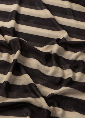 mesh tee stripes | black/light latte