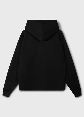 statement hoodie pearls | black