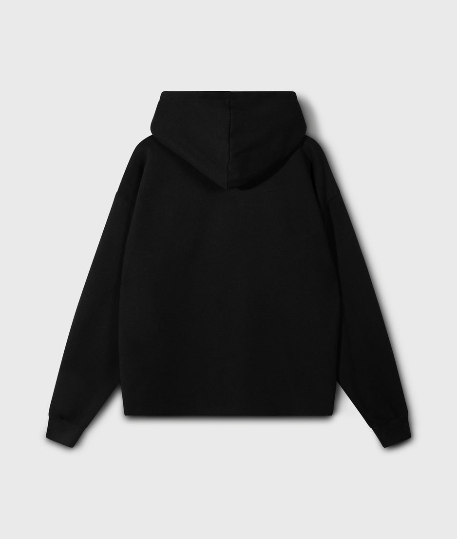 statement hoodie pearls | black