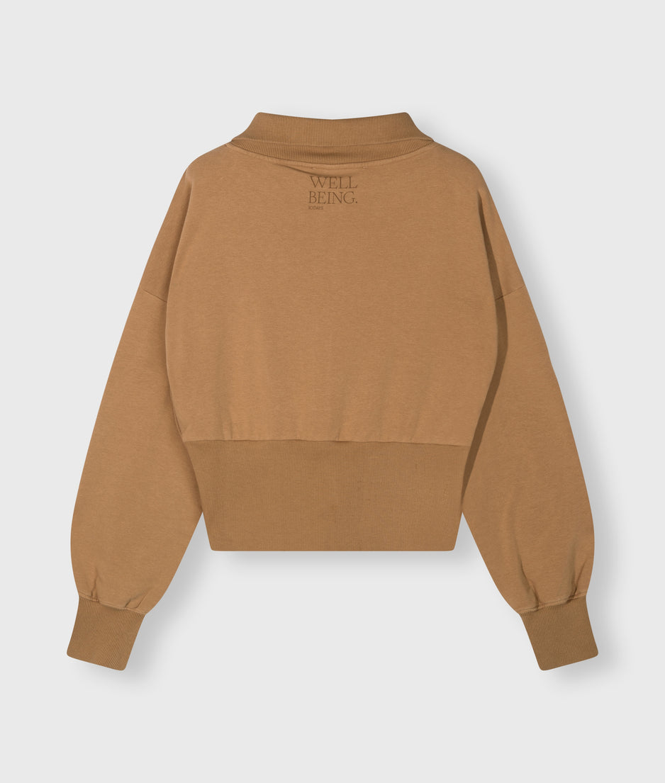 zip sweater | cedar brown