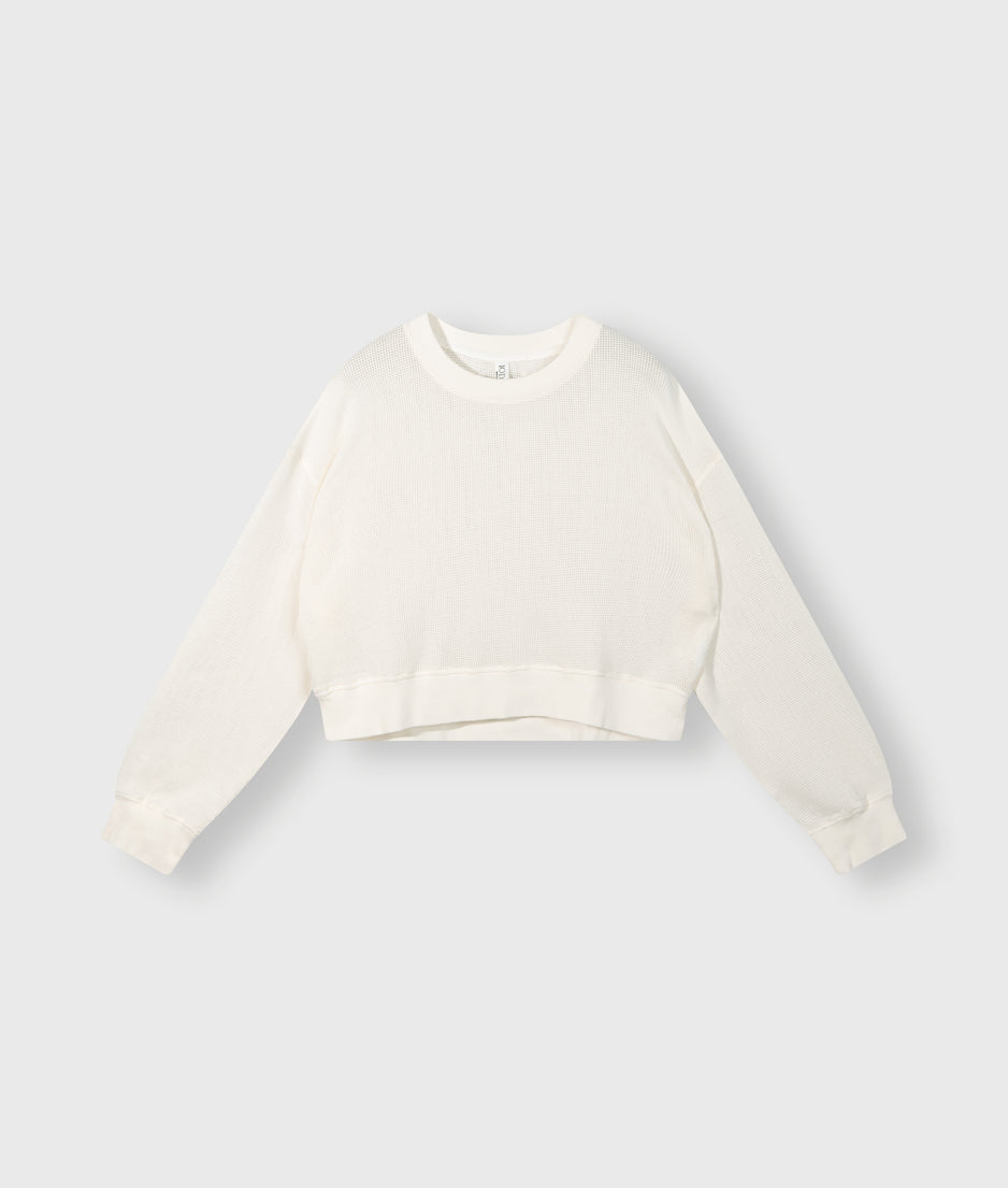 cropped sweater mesh | ecru