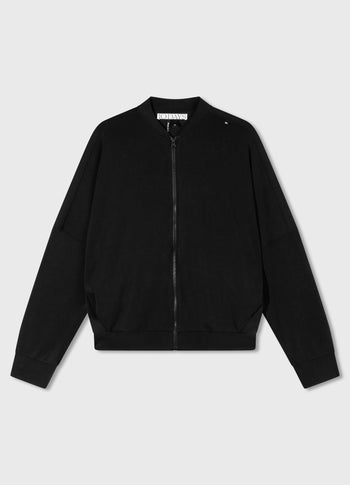 bomber cardigan scuba | black