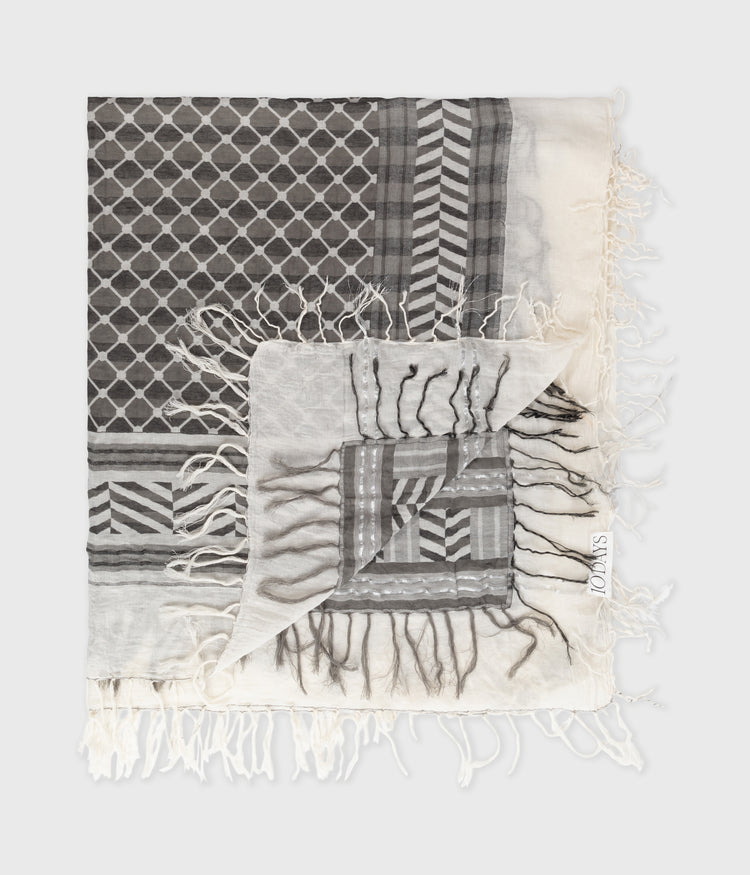 check scarf | sage