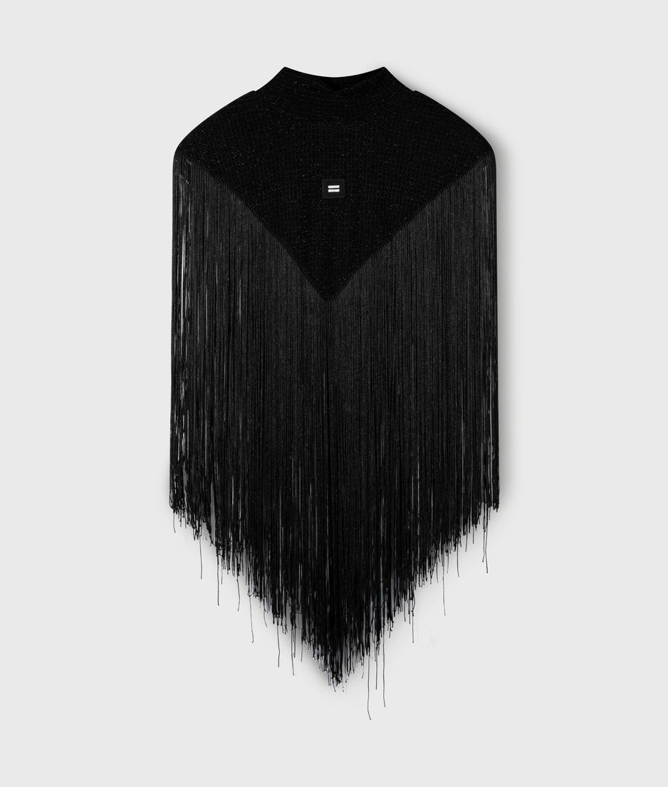 fringe top | black