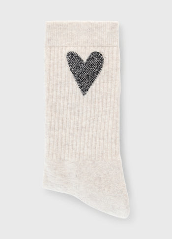 socks heart | soft white melee