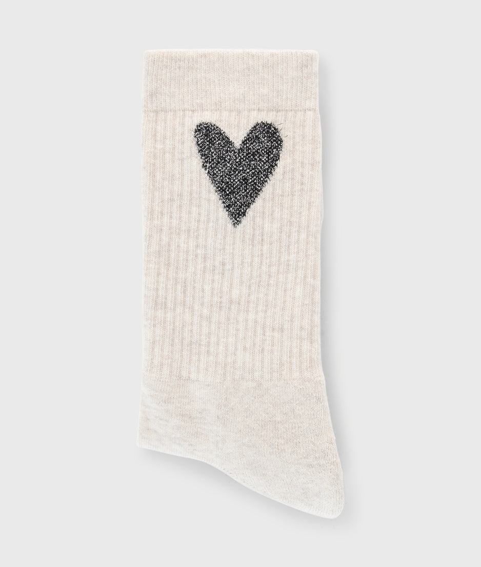 socks heart | soft white melee