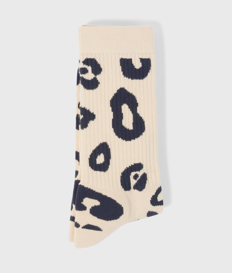 socks leopard | oyster