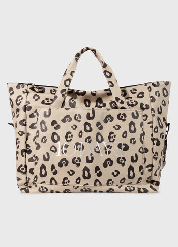 weekend bag leopard | oyster