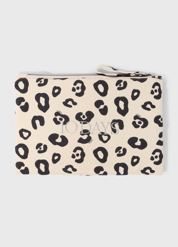 padded pouch leopard | oyster