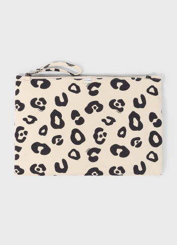 padded pouch leopard | oyster