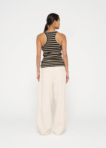 tank top rib stripes | black/light latte