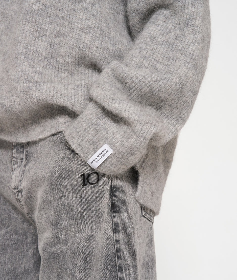 sweater rib knit | light grey melee