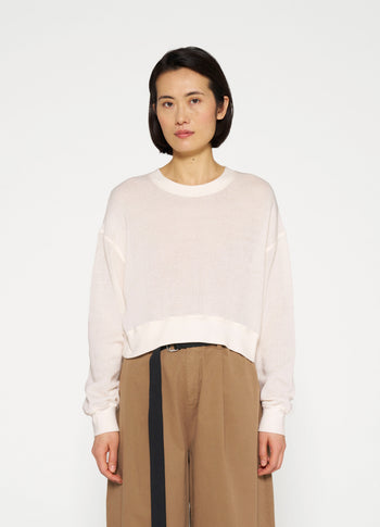 cropped sweater mesh | ecru