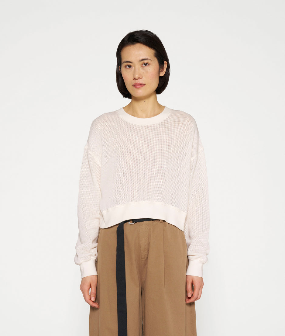 cropped sweater mesh | ecru