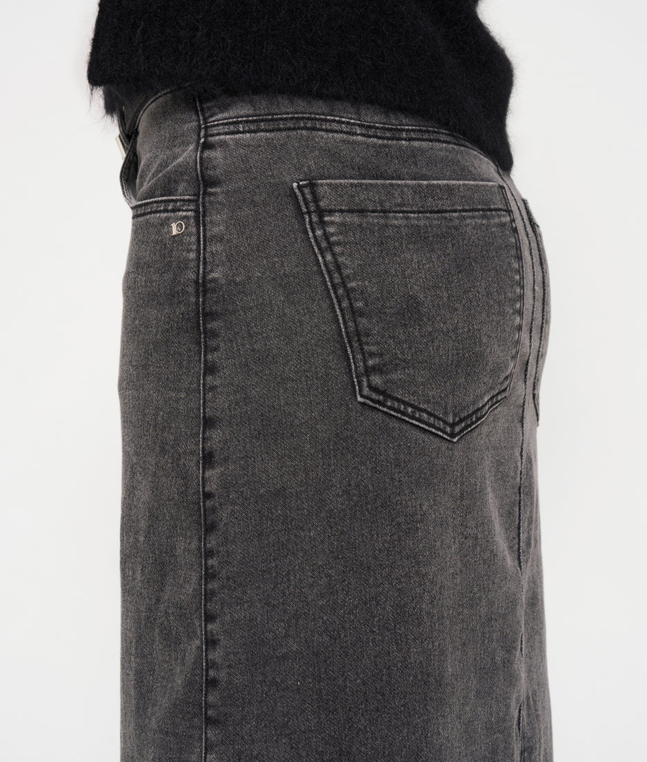 skirt jog denim | black