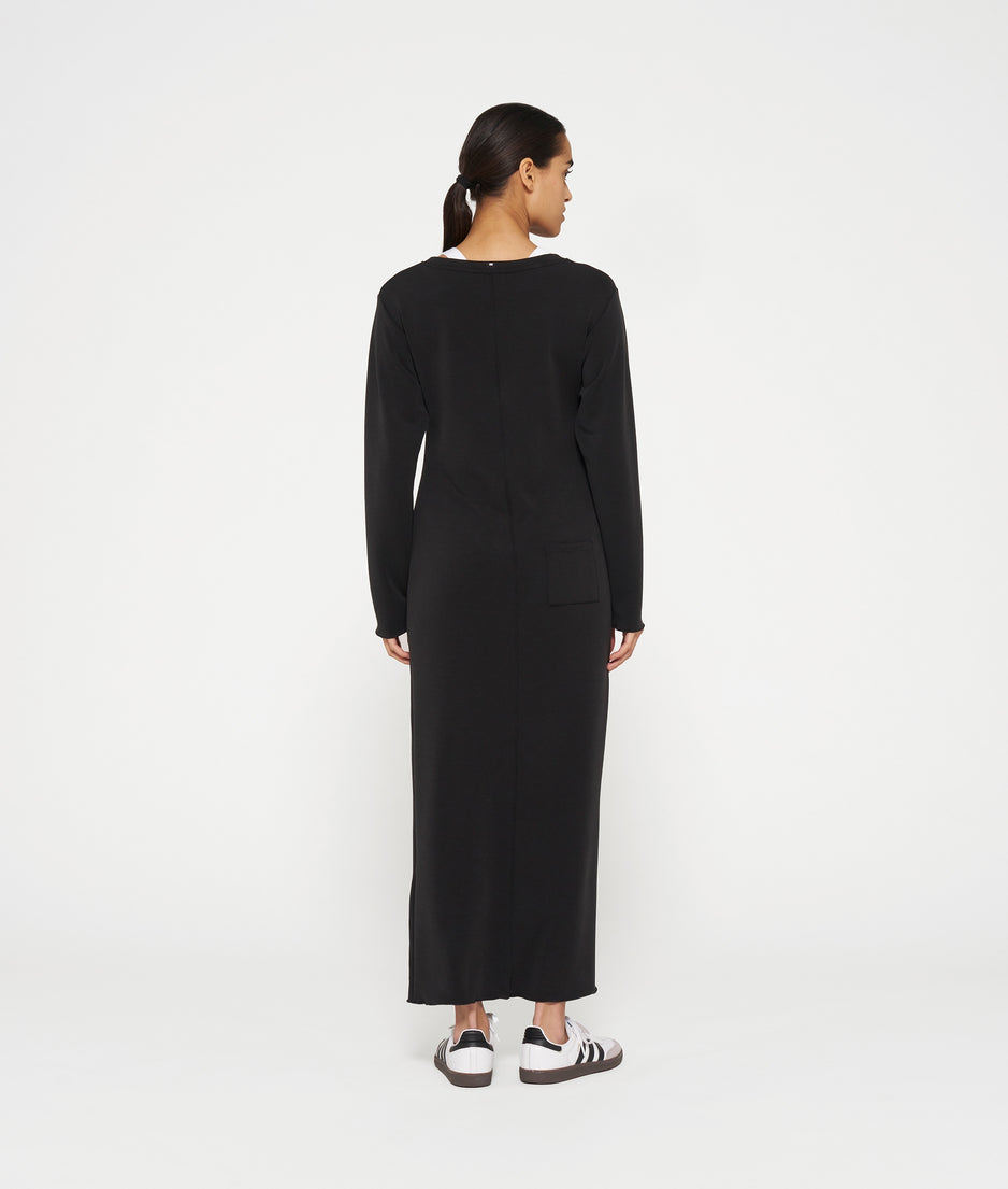 longsleeve maxi dress scuba | black