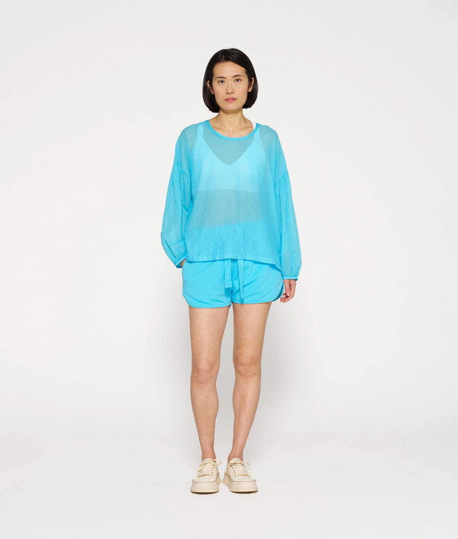 balloon sleeve blouse | laguna blue